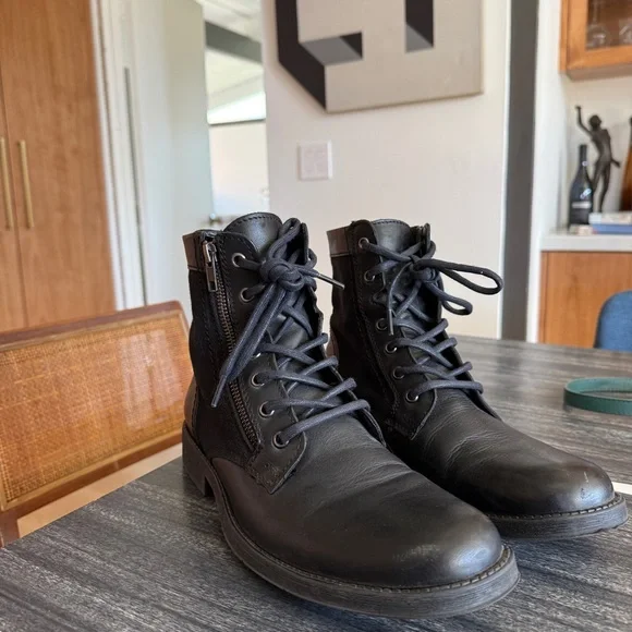 The Rail Black Leather Men's Boots size EU 41 or US 9 - Picture 3 of 8